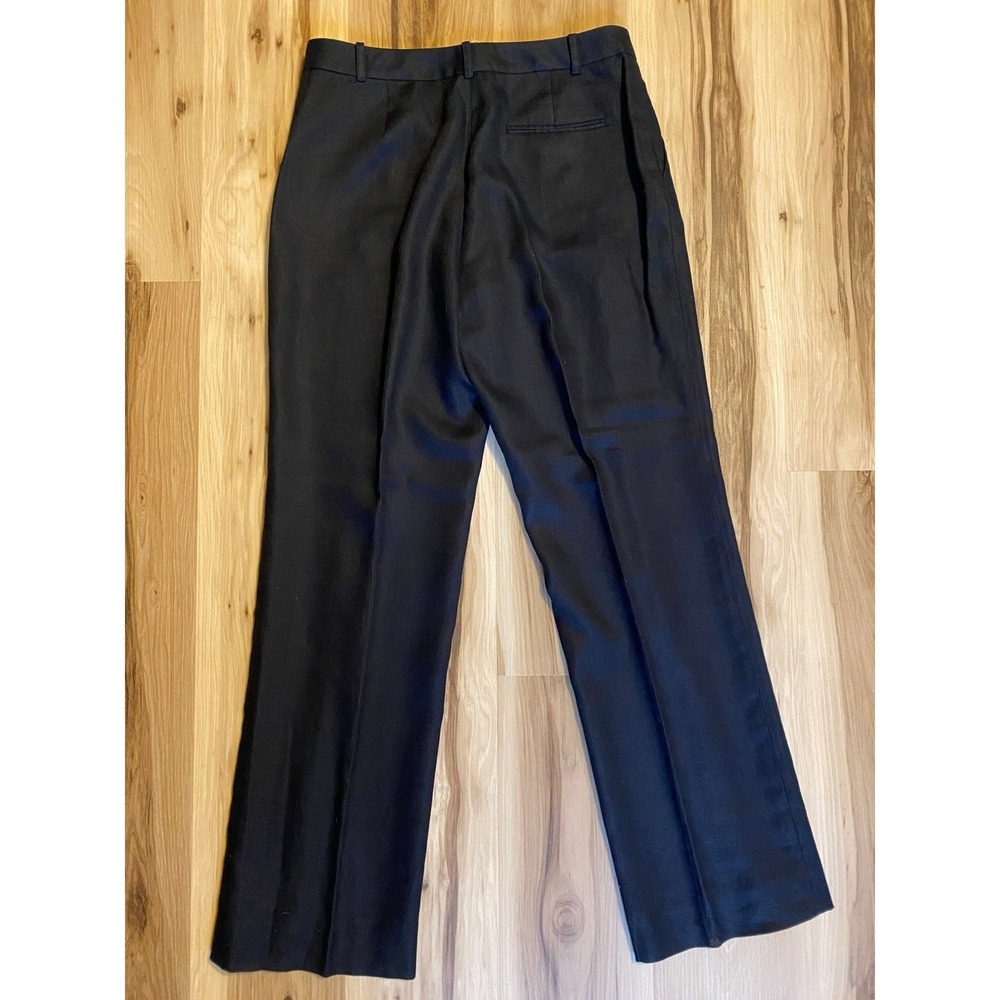 Lauren Ralph Lauren Womens Black 100% Linen Straight Leg Lined Pants Size 12 - Picture 2 of 9